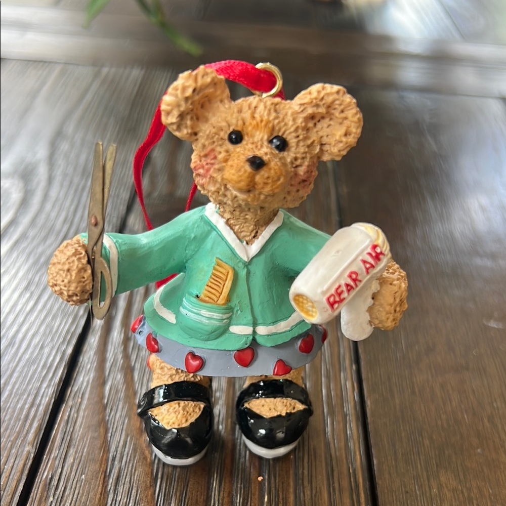 Charming Vintage Kurt Adler Holly Bearies Hairdresser Ornament